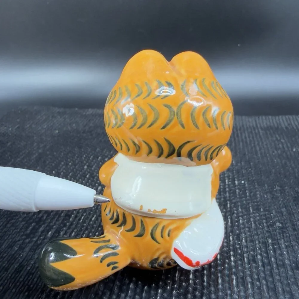 Vintage 1980s Enesco Whistling Jogging Running GARFIELD Ceramic‎ Figurine Small